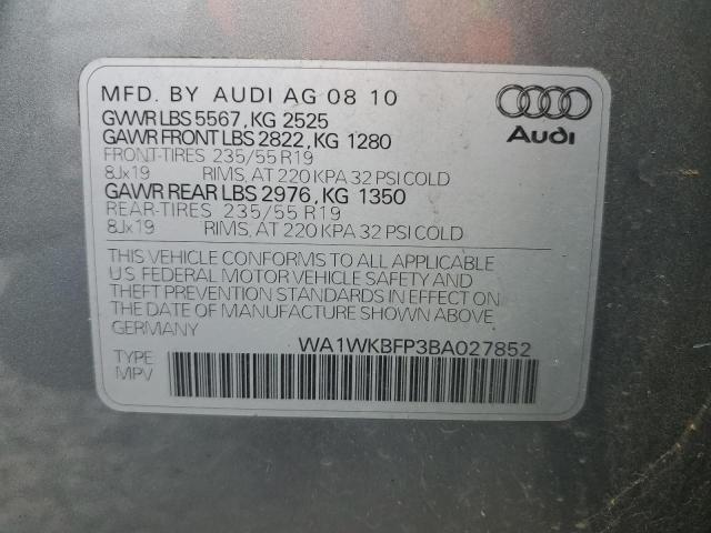 WA1WKBFP3BA027852 - 2011 AUDI Q5 PRESTIGE SILVER photo 13