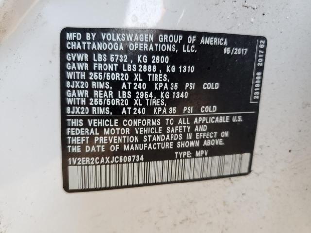 1V2ER2CAXJC509734 - 2018 VOLKSWAGEN ATLAS SEL Ağ foto 13