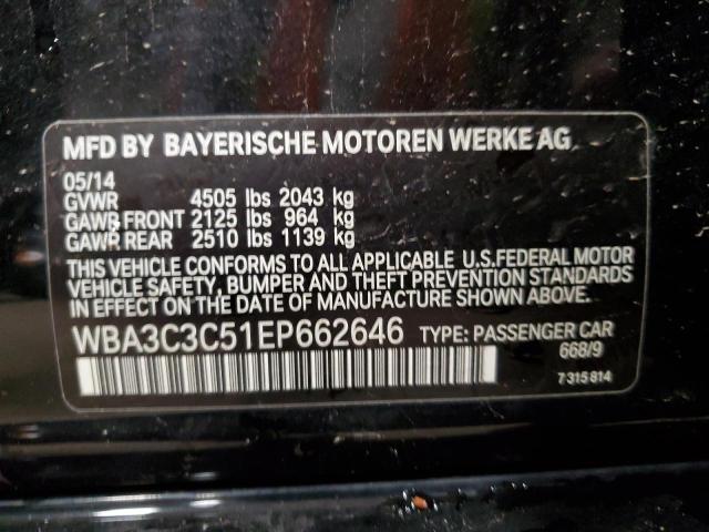 WBA3C3C51EP662646 - 2014 BMW 320 I XDRIVE BLACK photo 12