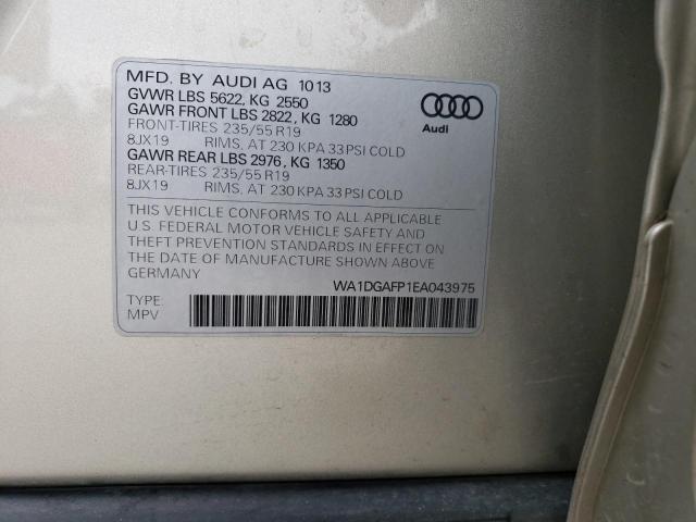 WA1DGAFP1EA043975 - 2014 AUDI Q5 PREMIUM PLUS BEIGE photo 12