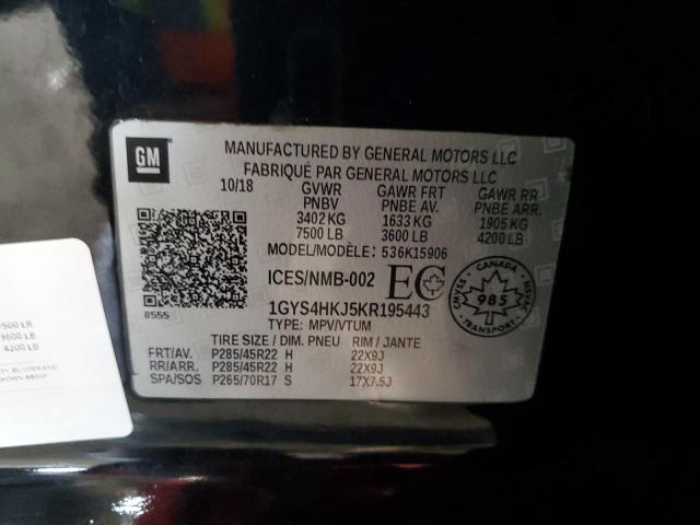 1GYS4HKJ5KR195443 - 2019 CADILLAC ESCALADE ESV LUXURY BLACK photo 14