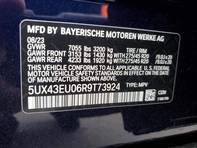 5UX43EU06R9T73924 - 2024 BMW X5 XDRIVE50E BLUE photo 13