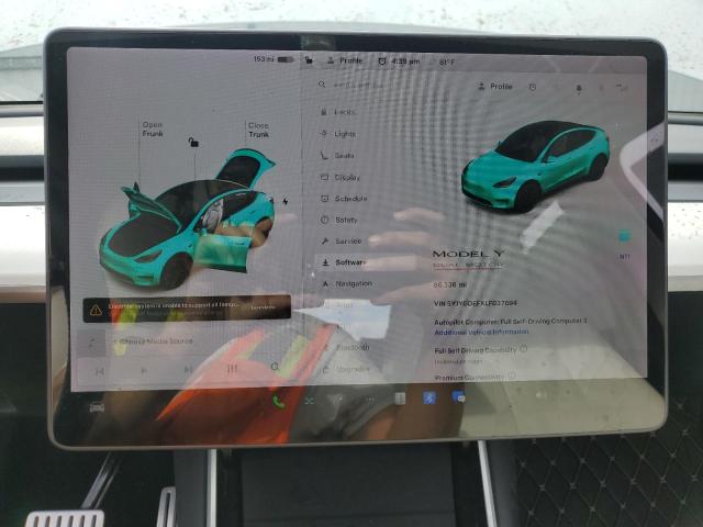 5YJYGDEFXLF037694 - 2020 TESLA MODEL Y 白色 照片 9