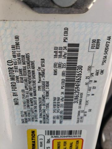 3LN6L2G94FR626530 - 2015 LINCOLN MKZ WHITE photo 13