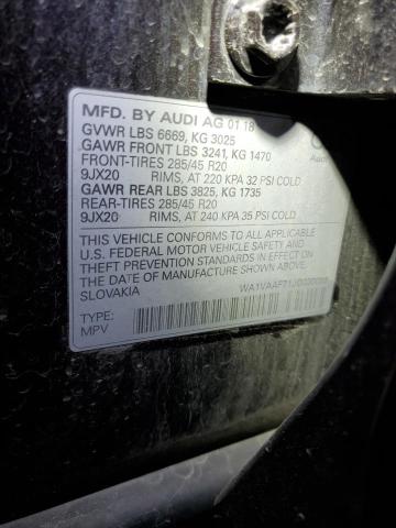 WA1VAAF71JD030089 - 2018 AUDI Q7 PRESTIGE BLACK photo 12