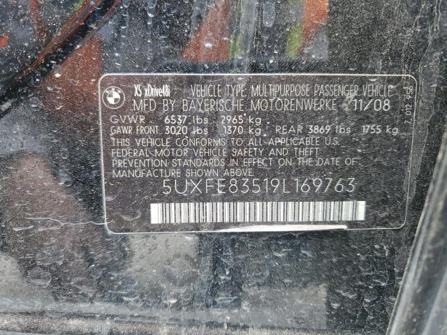 5UXFE83519L169763 - 2009 BMW X5 XDRIVE48I BLACK photo 12
