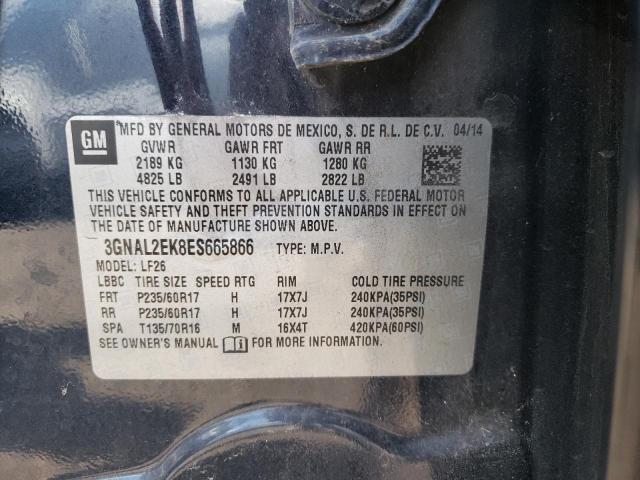 3GNAL2EK8ES665866 - 2014 CHEVROLET CAPTIVA LS 蓝色 照片 10