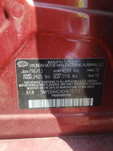 5NPEB4AC4DH678713 - 2013 HYUNDAI SONATA GLS BURGUNDY photo 12