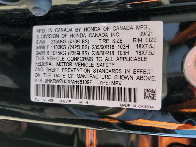 2HKRW2H5XMH681097 - 2021 HONDA CR-V EX BLACK photo 13