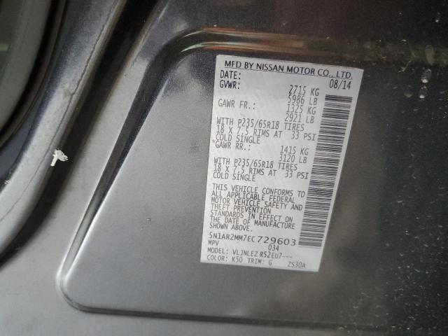 5N1AR2MM7EC729603 - 2014 NISSAN PATHFINDER S CHARCOAL photo 12