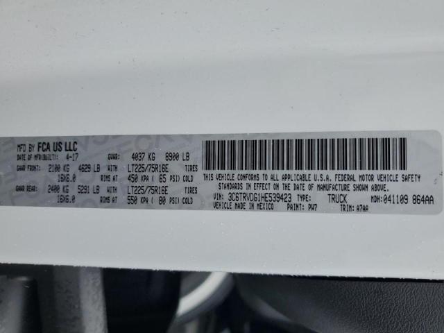 3C6TRVDG1HE539423 - 2017 RAM PROMASTER 2500 HIGH WHITE photo 13
