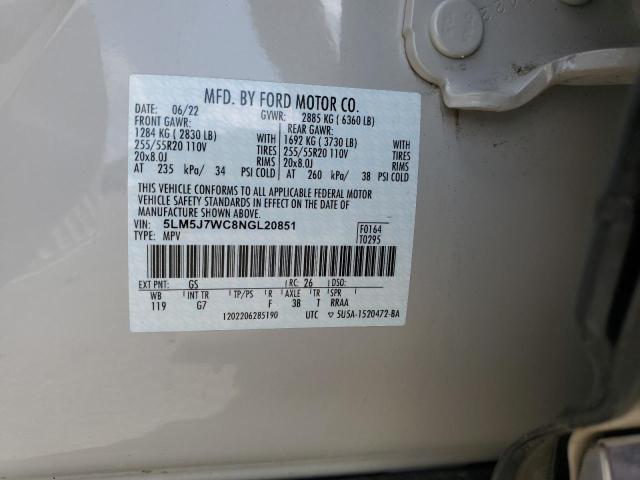 5LM5J7WC8NGL20851 - 2022 LINCOLN AVIATOR RESERVE CREAM photo 13