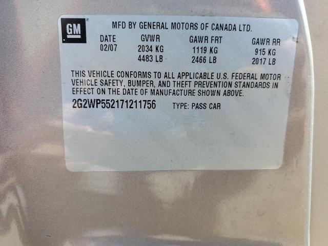 2G2WP552171211756 - 2007 PONTIAC GRAND PRIX 棕色 照片 12