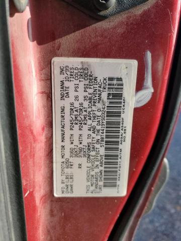 5TBBT4419YS032439 - 2000 TOYOTA TUNDRA ACCESS CAB BURGUNDY photo 12