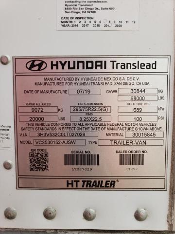 3H3V532C0LT027029 - 2020 HYUNDAI TRAILER WHITE photo 10