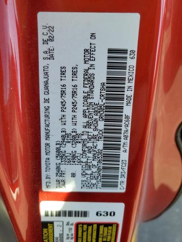 3TYSZ5AN0NT065302 - 2022 TOYOTA TACOMA ACCESS CAB წითელი ფოტო 13