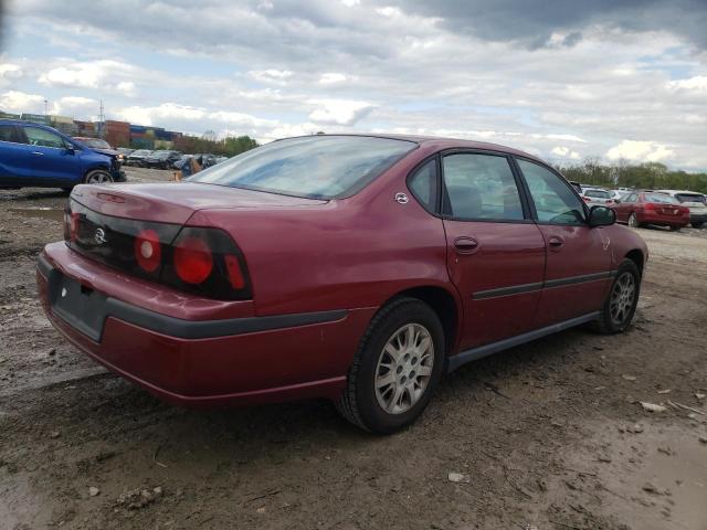 2G1WF52E959251331 - 2005 CHEVROLET IMPALA RED photo 3