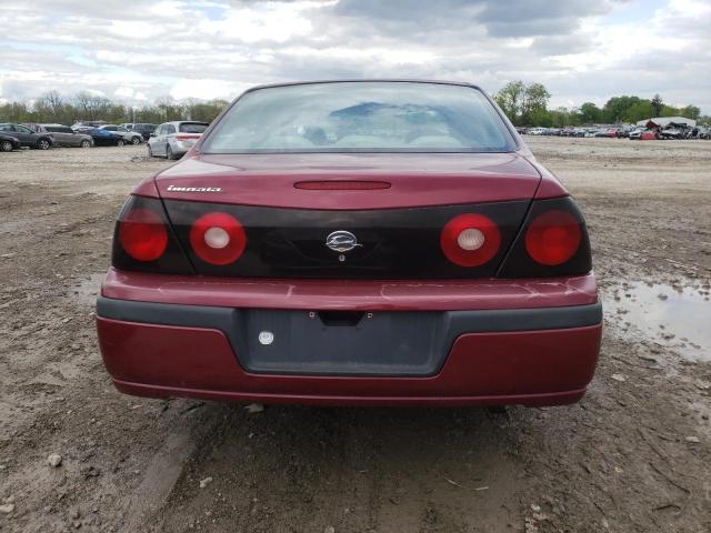 2G1WF52E959251331 - 2005 CHEVROLET IMPALA RED photo 6