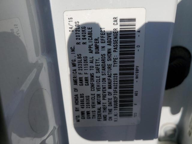 19UUB2F70FA022029 - 2015 ACURA TLX ADVANCE 白色 照片 12