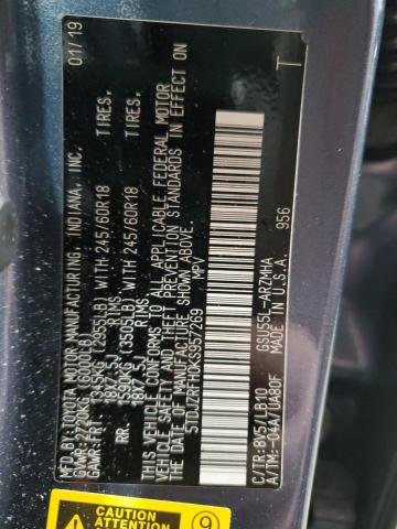 5TDJZRFH0KS957269 - 2019 TOYOTA HIGHLANDER SE Синій фото 14