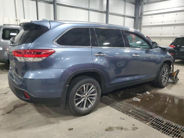 5TDJZRFH0KS957269 - 2019 TOYOTA HIGHLANDER SE Синій фото 3