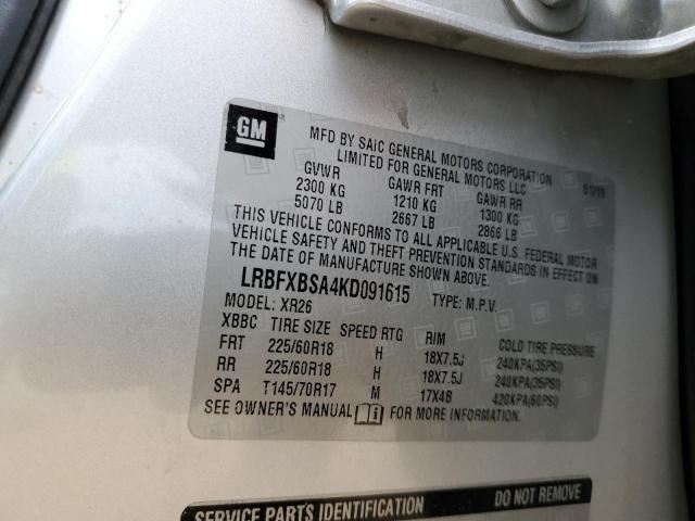 LRBFXBSA4KD091615 - 2019 BUICK ENVISION PREFERRED SILVER photo 14