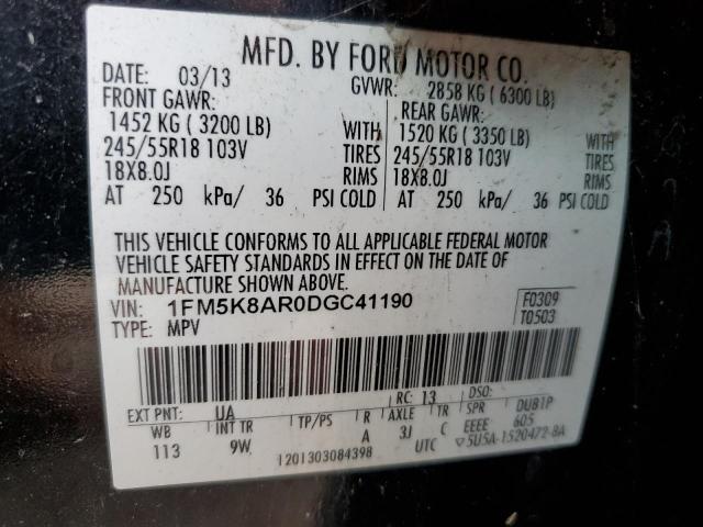 1FM5K8AR0DGC41190 - 2013 FORD EXPLORER POLICE INTERCEPTOR Qara foto 13