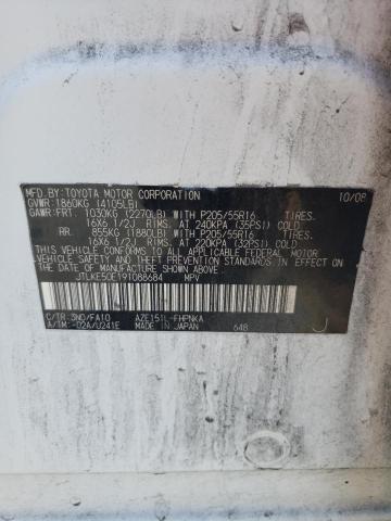 JTLKE50E191088684 - 2009 TOYOTA SCION XB 白色 照片 12