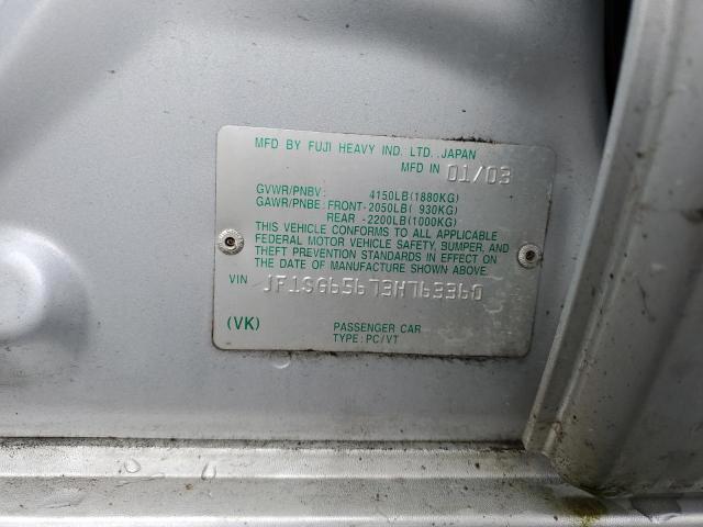 JF1SG65673H763360 - 2003 SUBARU FORESTER 2.5XS Argent photo 13
