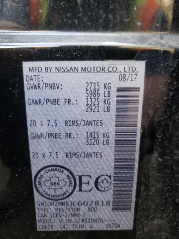 5N1DR2MM8JC602818 - 2018 NISSAN PATHFINDER S 黑色 照片 13