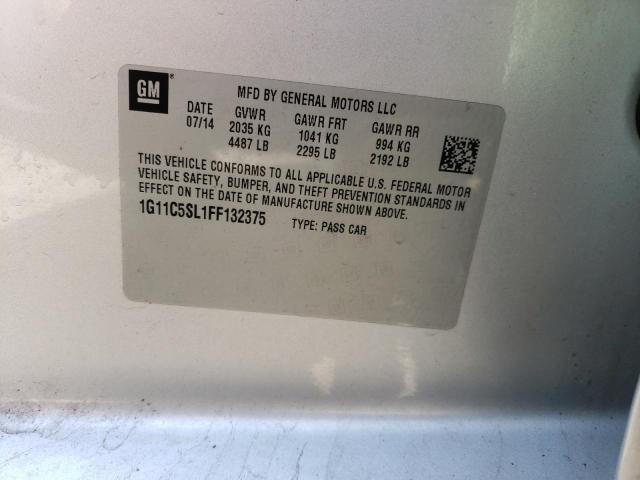 1G11C5SL1FF132375 - 2015 CHEVROLET MALIBU LT1 1LT SILVER photo 12