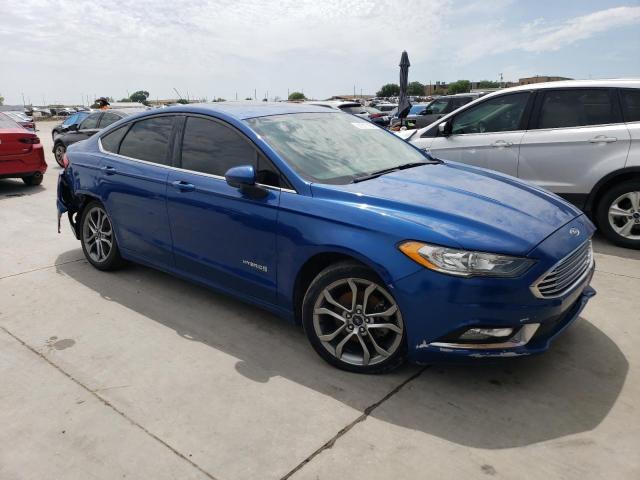 3FA6P0LU0HR300630 - 2017 FORD FUSION SE HYBRID BLUE photo 4