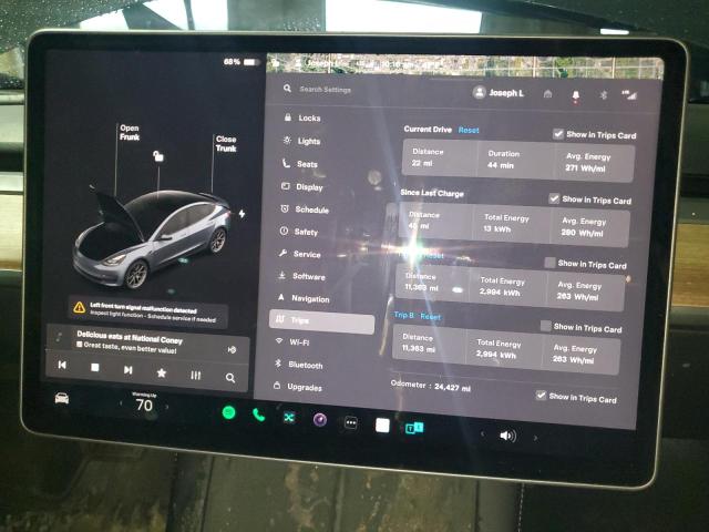 5YJ3E1EB4NF119127 - 2022 TESLA MODEL 3 Boz foto 9