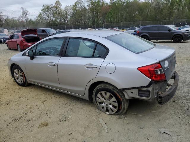 19XFB2F58CE373382 - 2012 HONDA CIVIC LX SILVER photo 2