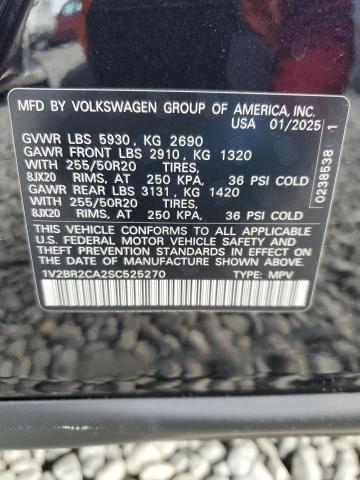 1V2BR2CA2SC525270 - 2025 VOLKSWAGEN ATLAS SEL 黑色 照片 14