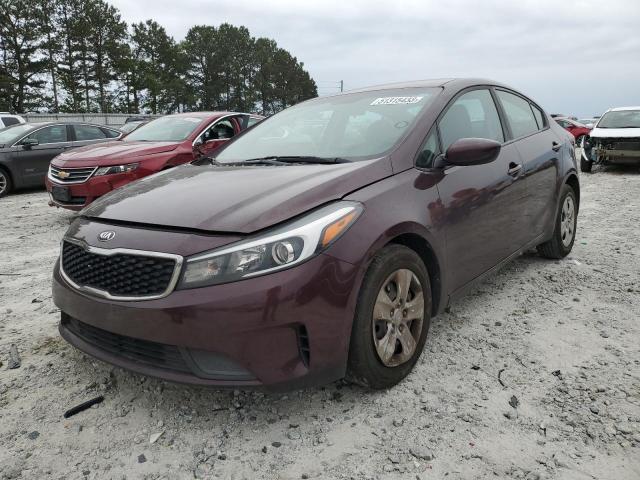 3KPFK4A76HE156618 - 2017 KIA FORTE LX BURGUNDY photo 1