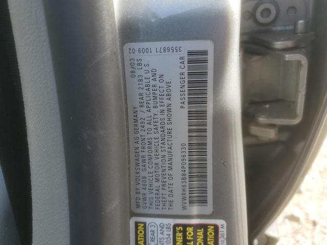 WVWRH63B84P096330 - 2004 VOLKSWAGEN PASSAT GLX ვერცხლისფერი ფოტო 12