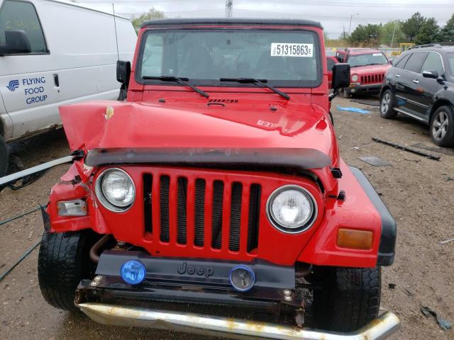 1J4FY19S4WP772637 - 1998 JEEP WRANGLER / SPORT RED photo 5