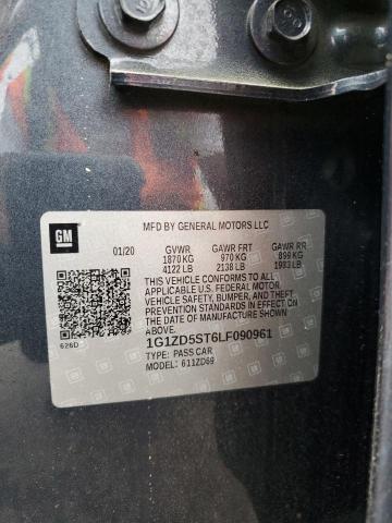 1G1ZD5ST6LF090961 - 2020 CHEVROLET MALIBU LT CHARCOAL photo 13