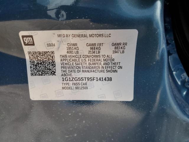 1G1ZG5ST9SF141438 - 2025 CHEVROLET MALIBU RS 蓝色 照片 12