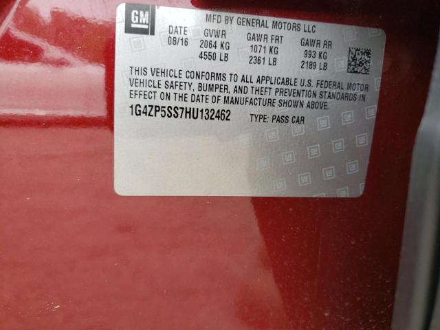 1G4ZP5SS7HU132462 - 2017 BUICK LACROSSE ESSENCE ბურგუნდია ფოტო 12