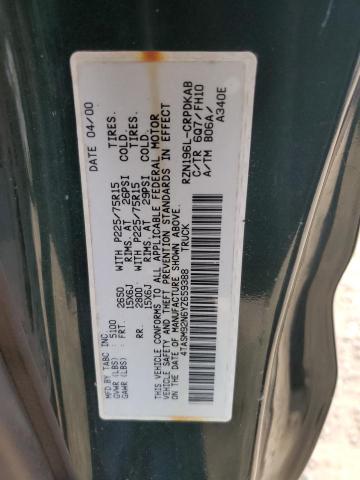 4TASM92N6YZ659388 - 2000 TOYOTA TACOMA XTRACAB PRERUNNER მწვანე ფოტო 13