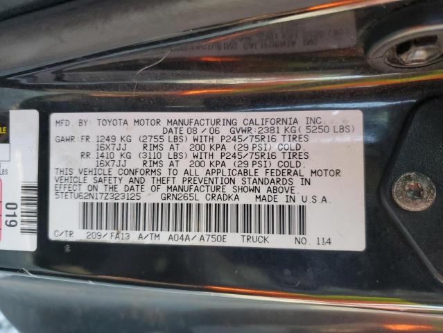 5TETU62N17Z323125 - 2007 TOYOTA TACOMA PRERUNNER ACCESS CAB BLACK photo 12