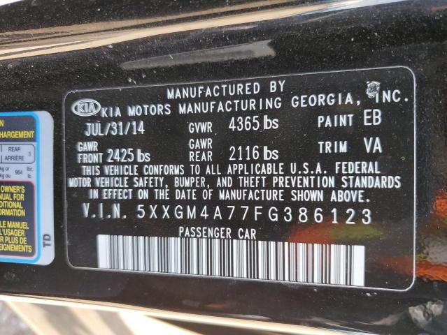 5XXGM4A77FG386123 - 2015 KIA OPTIMA LX BLACK photo 12