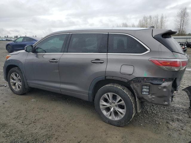 5TDJKRFH2FS164761 - 2015 TOYOTA HIGHLANDER XLE 灰色 照片 2
