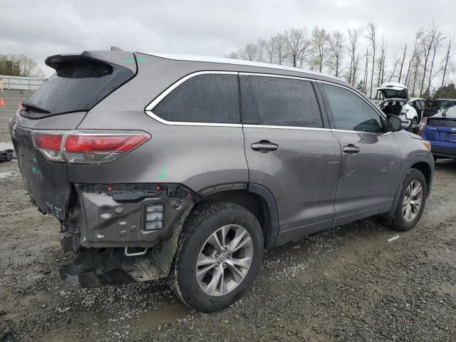 5TDJKRFH2FS164761 - 2015 TOYOTA HIGHLANDER XLE 灰色 照片 3