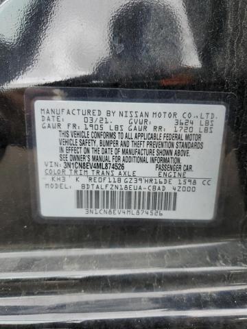 3N1CN8EV4ML874526 - 2021 NISSAN VERSA SV BLACK photo 13