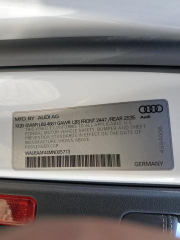 WAUEAAF44MN005713 - 2021 AUDI A4 PREMIUM PLUS 45 WHITE photo 12