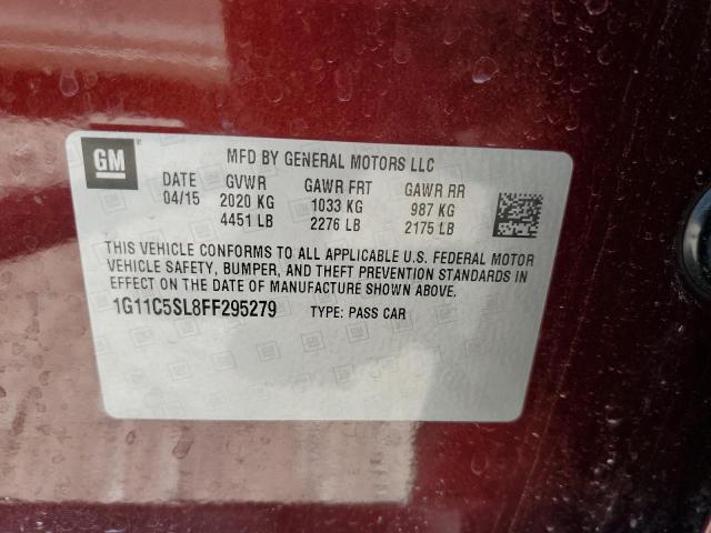 1G11C5SL8FF295279 - 2015 CHEVROLET MALIBU 1LT MAROON photo 13