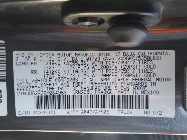 3TMJU62N29M084983 - 2009 TOYOTA TACOMA DOUBLE CAB PRERUNNER GRAY photo 13